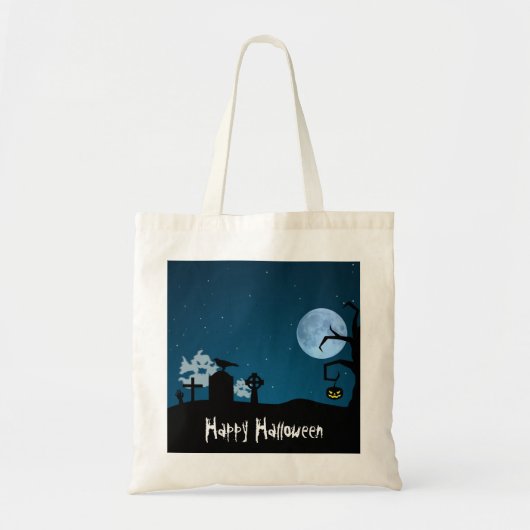 Tote Bag Les fantômes d'Halloween au cimetière (Devant)