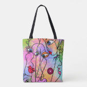Tote Bag Les Femmes Abstraites affrontent les humeurs - Des (Dos)
