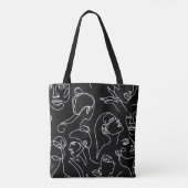 Tote Bag Les femmes affrontent le Motif de dessin Abstrait (Dos)