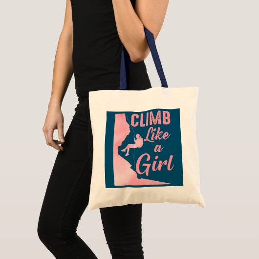 Tote Bag Les Femmes Grimpent Comme Une Fille Rock Escalade (Devant (produit))