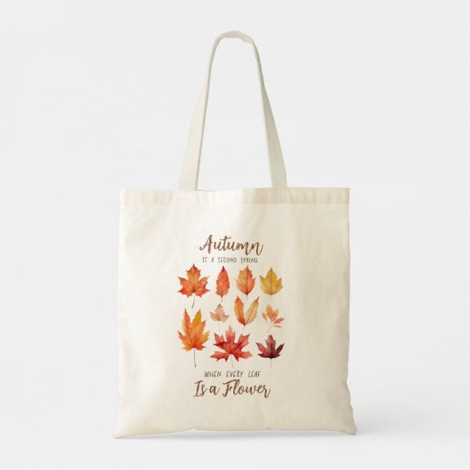 Tote Bag Les feuilles d'automne sont des citations de fleur (Dos)