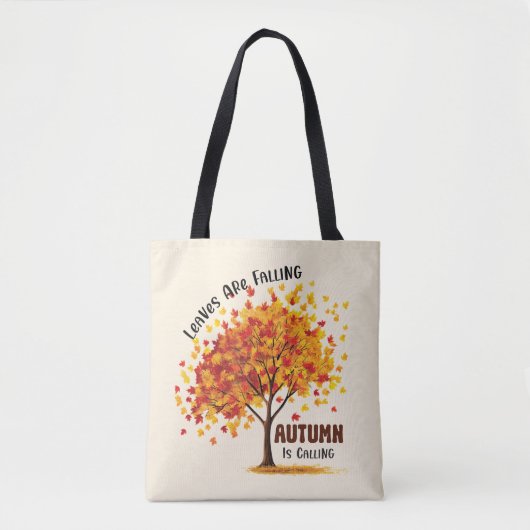 Tote Bag Les feuilles Tournent, L'Automne Appelle - Chaud A (Devant)