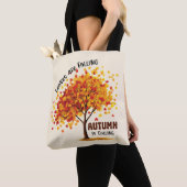 Tote Bag Les feuilles Tournent, L'Automne Appelle - Chaud A (De près)