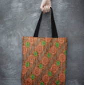 Tote Bag Les fibres de dispersion pluvieuse orangée texturé