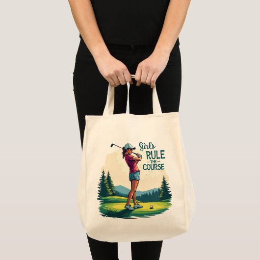 Tote Bag Les filles gouvernent le parcours Retro Golf Illus (Devant (produit))