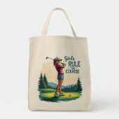 Tote Bag Les filles gouvernent le parcours Retro Golf Illus (Dos)