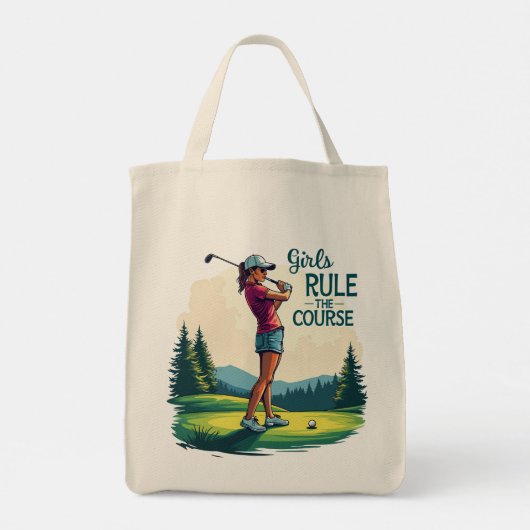Tote Bag Les filles gouvernent le parcours Retro Golf Illus (Dos)