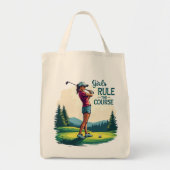 Tote Bag Les filles gouvernent le parcours Retro Golf Illus (Devant)