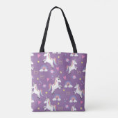 Tote Bag Les filles mauves Motif Unicorne et nom Kids (Dos)
