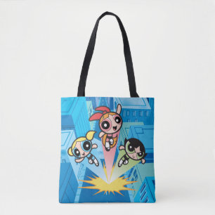 Tote Bag Les Filles Powerpuff Se Lancent Dans L'Air