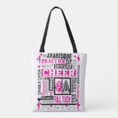 Tote Bag Les filles typographie à la mode en noir et rose (Dos)