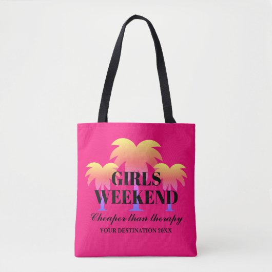 Tote Bag Les filles week-end moins cher que la thérapie pal (Devant)