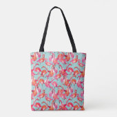 Tote Bag Les Flamants roses d'aquarelle ont recueilli le (Dos)
