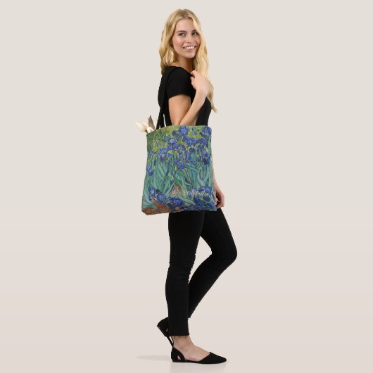 Tote Bag Les fleurs d'Irises Vincent Van Gogh Art monogramm (Sur le modèle)