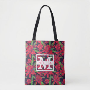 Tote Bag Les fleurs et les colibris ajoutent votre nom