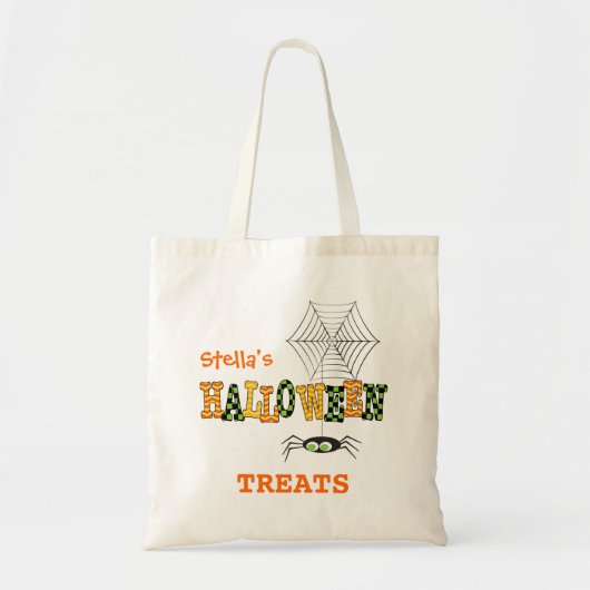 Tote Bag Les friandises d'Halloween de mignonne Spider Kid (Devant)