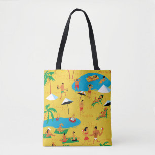 Tote Bag Les gens de plage d'été sans couture motif. Retour