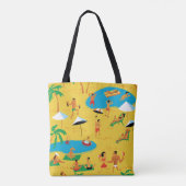 Tote Bag Les gens de plage d'été sans couture motif. Retour (Dos)