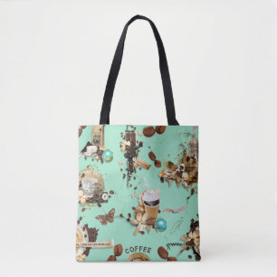 Tote Bag Les haricots de trop de café de menthe brun de