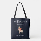 Tote Bag Les lamas vous rendent m'heureux pas tellement (Dos)