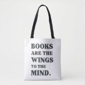 Tote Bag "Les livres sont les ailes de l'esprit" Pun (Devant)
