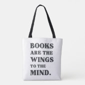 Tote Bag "Les livres sont les ailes de l'esprit" Pun (Dos)