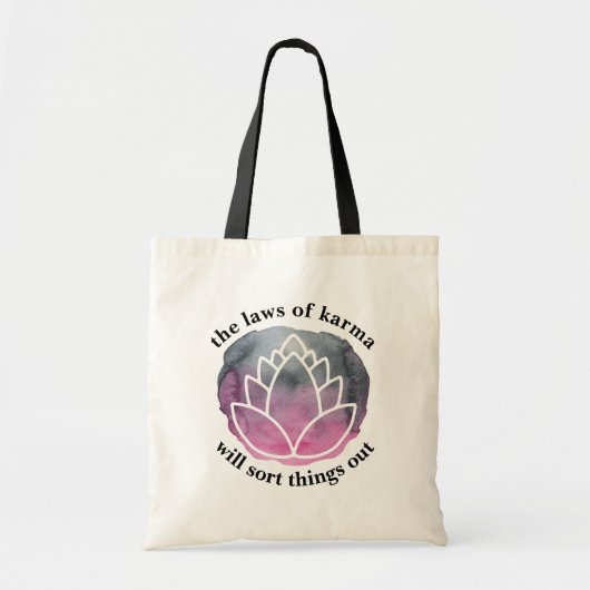 Tote Bag Les lois de Karma White Lotus Inspirational (Devant)