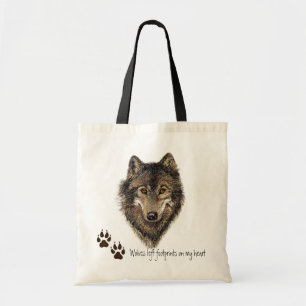 Tote Bag Les loups ont laissé des empreintes sur mon coeur,