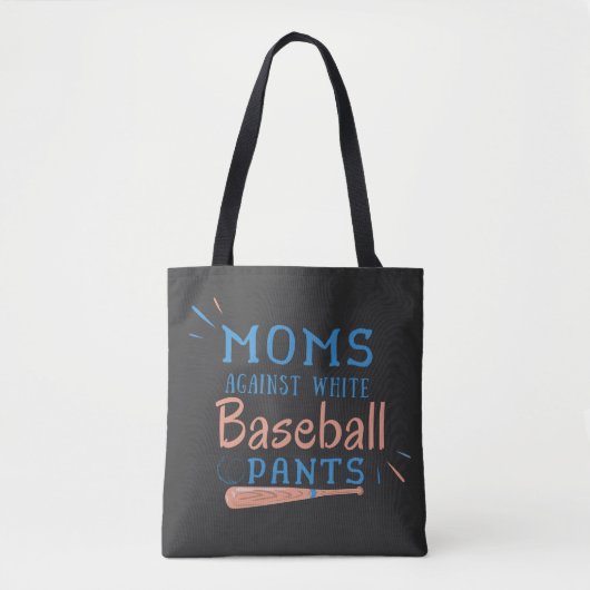 Tote Bag Les mamans contre les pantalons de baseball blanc (Devant)