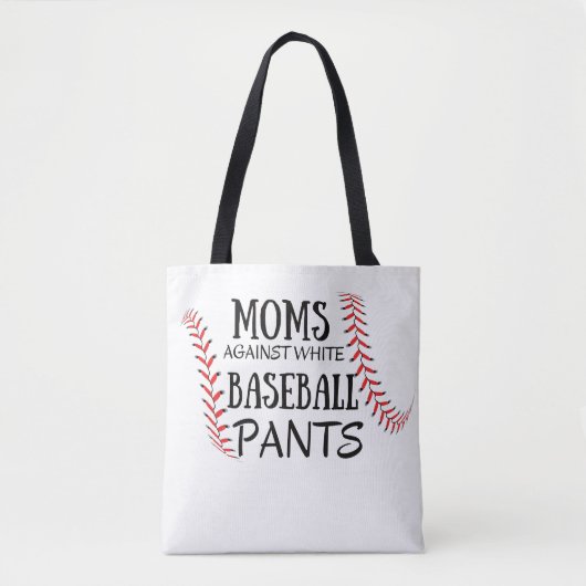 Tote Bag Les mamans contre les pantalons de baseball blanc (Devant)