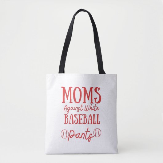 Tote Bag Les mamans contre les pantalons de baseball blanc (Devant)