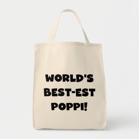 Tote Bag Les meilleurs cadeaux Poppi Black Text du monde (Devant)