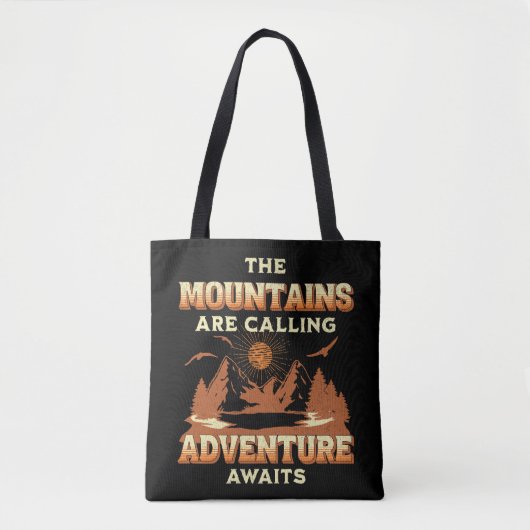 Tote Bag Les montagnes appellent, l'aventure attend (Devant)