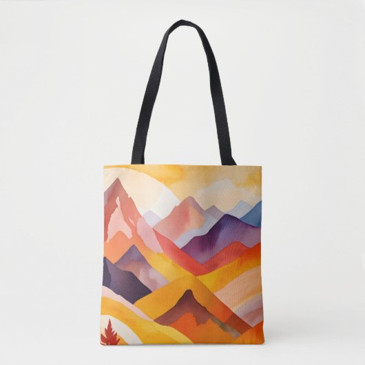 Tote Bag Les montagnes d'automne chaudes (Devant)