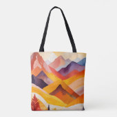Tote Bag Les montagnes d'automne chaudes (Dos)