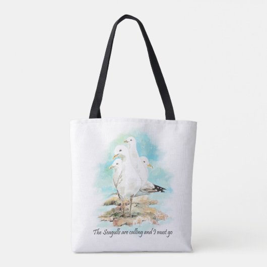Tote Bag Les mouettes appellent et je dois y aller (Dos)