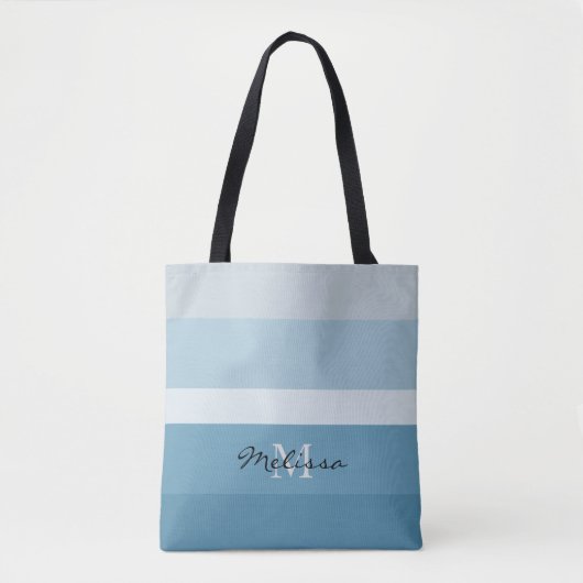 Tote Bag Les nuances modernes de la sarcelle d'hiver barre (Devant)