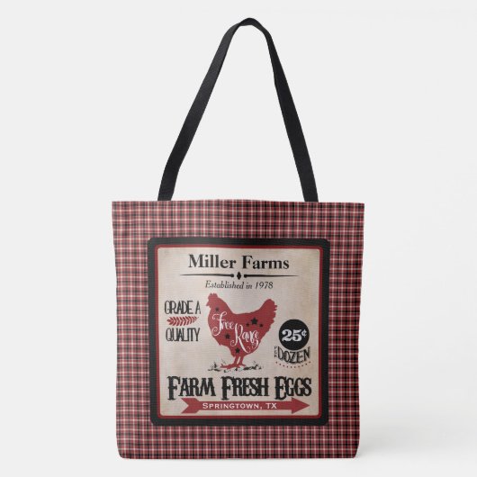 Tote Bag Les oeufs frais de ferme ont personnalisé (Devant)