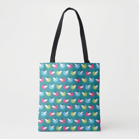 Tote Bag Les oiseaux modèlent le bleu (Devant)