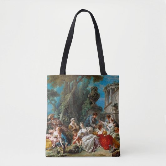 Tote Bag Les Oiseleurs par François Boucher (Devant)