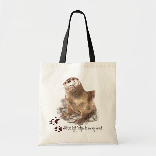 Tote Bag Les Otters ont laissé des empreintes sur mon coeur (Devant)