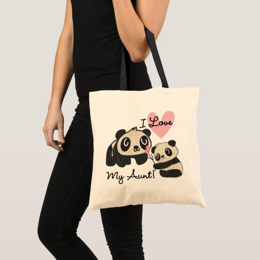 Tote Bag Les pandas I aiment ma tante (Devant (produit))