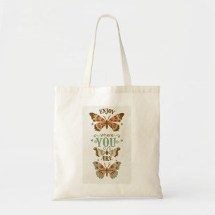 Tote Bag les papillons cottage profitent de l'endroit où vo