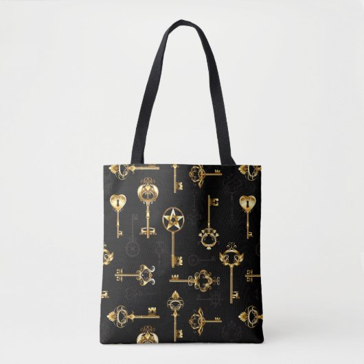 Tote Bag Les Patters de Seamless avec Golden Keys (Devant)