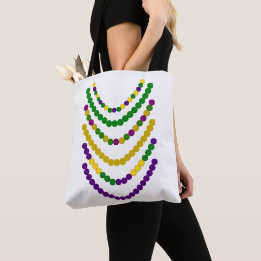 Tote Bag Les perles de Mardi Gras (De près)
