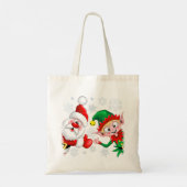 Tote Bag Les personnages de Noël de père Noël et Elf (Dos)