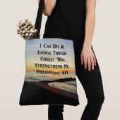 TOTE BAG LES PHILIPPIENS QUI S'ATTAQUENT 4:13 SCRIPTURE VER (De près)