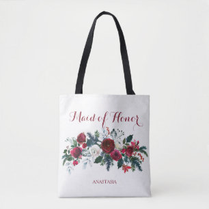 Tote Bag Les pivoines d'hiver bouquet d'aquarelle bonne d'h