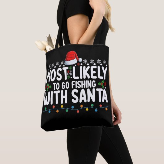 Tote Bag Les Plus Probables D'Aller Pêcher Avec Père Noël D (De près)