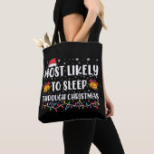 Tote Bag Les Plus Susceptibles De Dormir À Travers Noël Fam (De près)